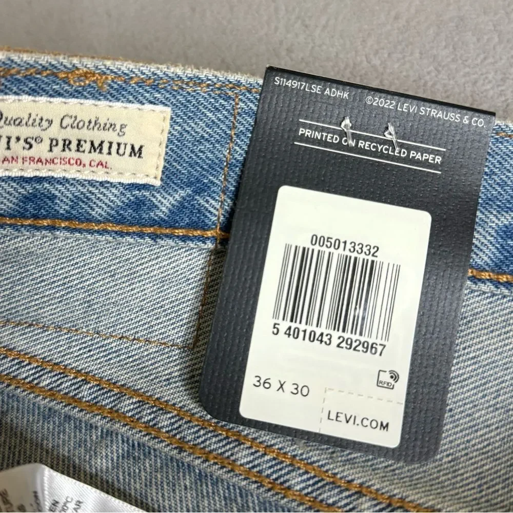 NWT LEVI’S ORIGINAL - CRAZY LEGS - Straight leg jeans - indigo pattern SZ 36